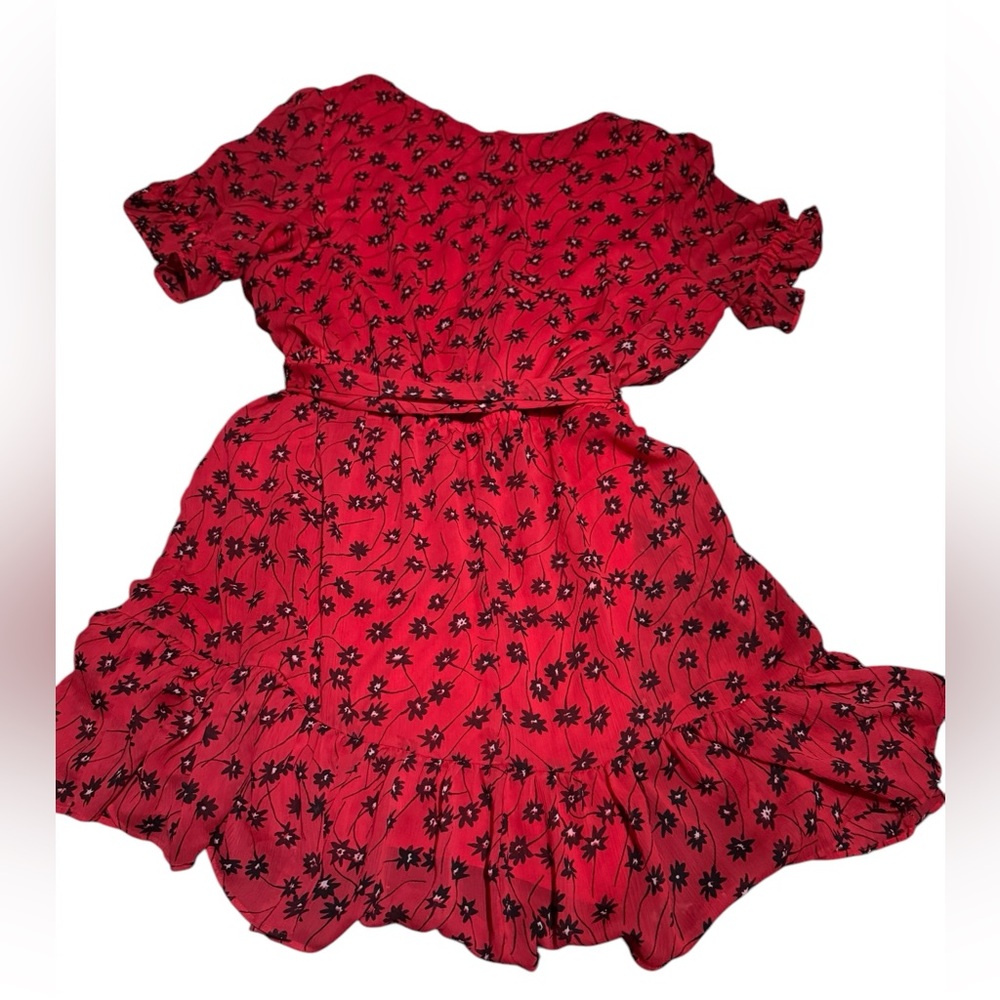 Express red black floral mini dress - Picture 2 of 3